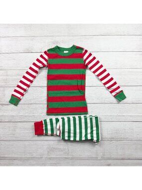 Hanna Andersson Holiday Kids Striped Pajamas Set Christmas Colors Mix it Up 5